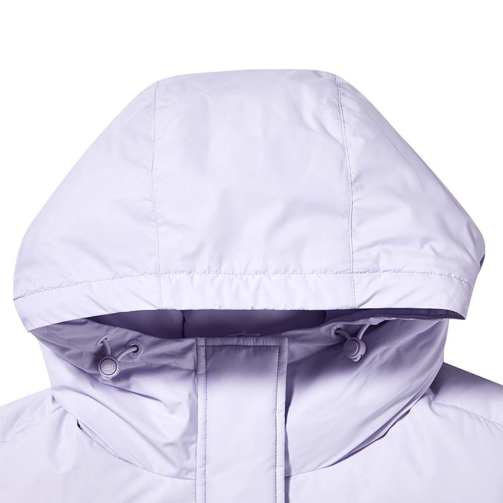 Skechers women's Colorful S Collection Woven Down Parka in Purple Heather for outdoor performance wear