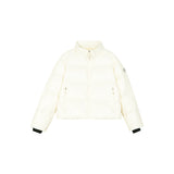Skechers women's Diamond Woven Down Jacket in Beige for outdoor performance wear