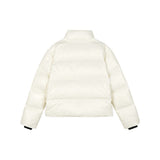Skechers women's Diamond Woven Down Jacket in Beige for outdoor performance wear