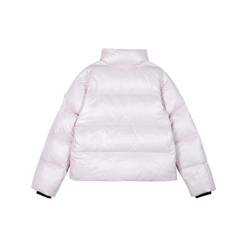 Skechers women's Diamond Woven Down Jacket in Orchid Hush for outdoor performance wear