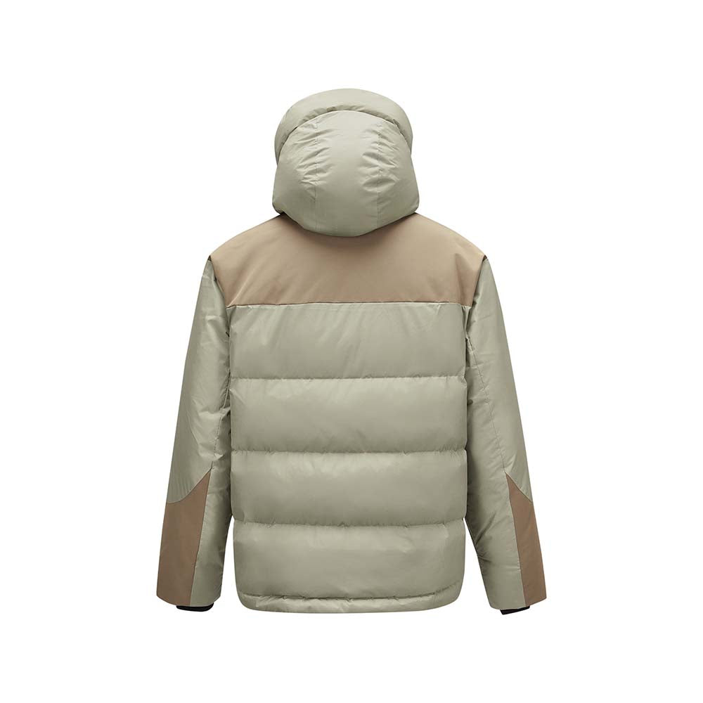 Skechers men's Go Trail Woven Down Jacket in Laurel Oak Gray for outdoor performance wear