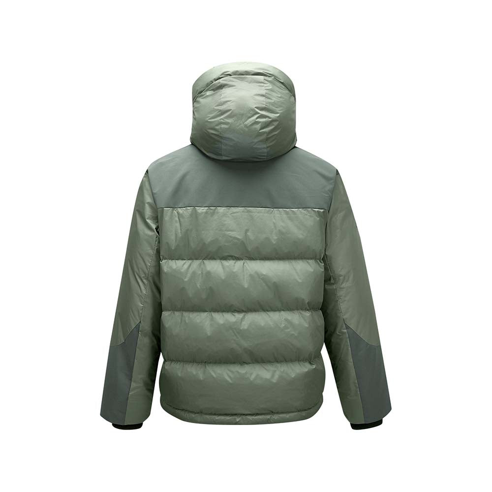 Skechers men's Go Trail Woven Down Jacket in Castor Gray for outdoor performance wear