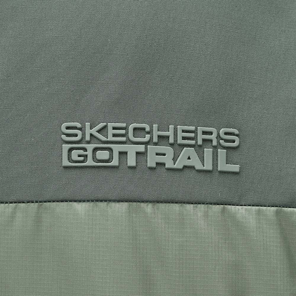 Skechers men's Go Trail Woven Down Jacket in Castor Gray for outdoor performance wear