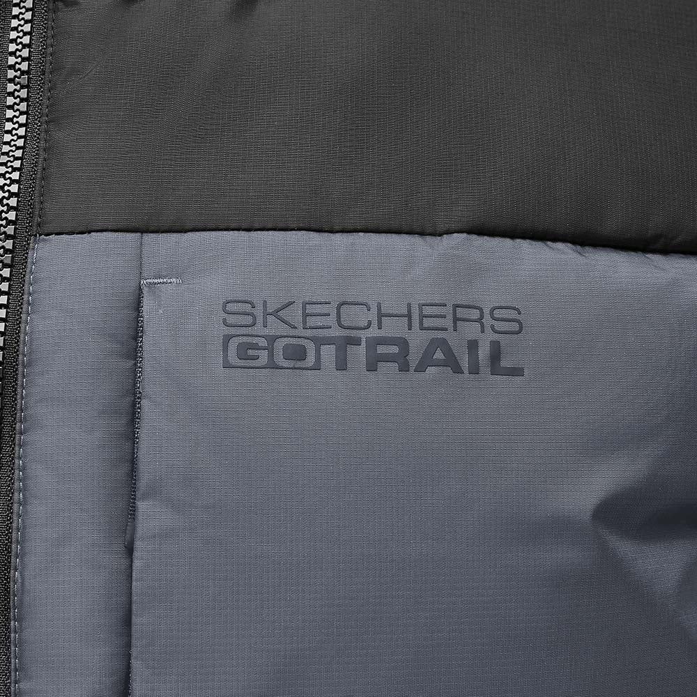 Skechers men's Go Trail Woven Down Vest in Periscope for outdoor performance wear