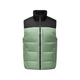 Skechers men's Go Trail Woven Down Vest in Castor Gray for outdoor performance wear