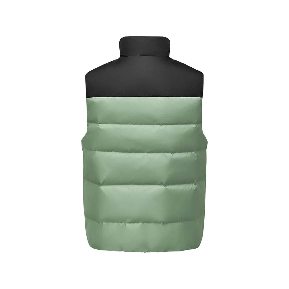 Skechers men's Go Trail Woven Down Vest in Castor Gray for outdoor performance wear