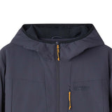 Skechers men's Go Trail Woven Quilted Hooded Jacket in Periscope for outdoor performance wear