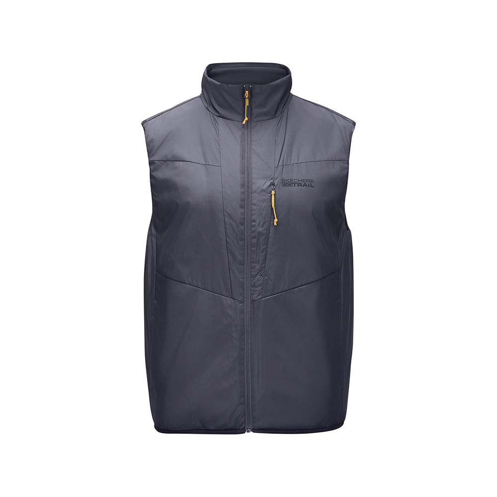 Skechers men's Go Trail Woven Quilted Vest in Periscope for outdoor performance wear