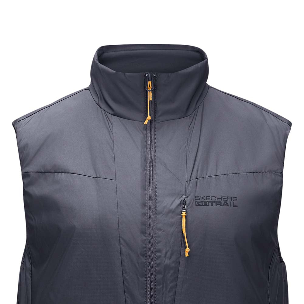 Skechers men's Go Trail Woven Quilted Vest in Periscope for outdoor performance wear
