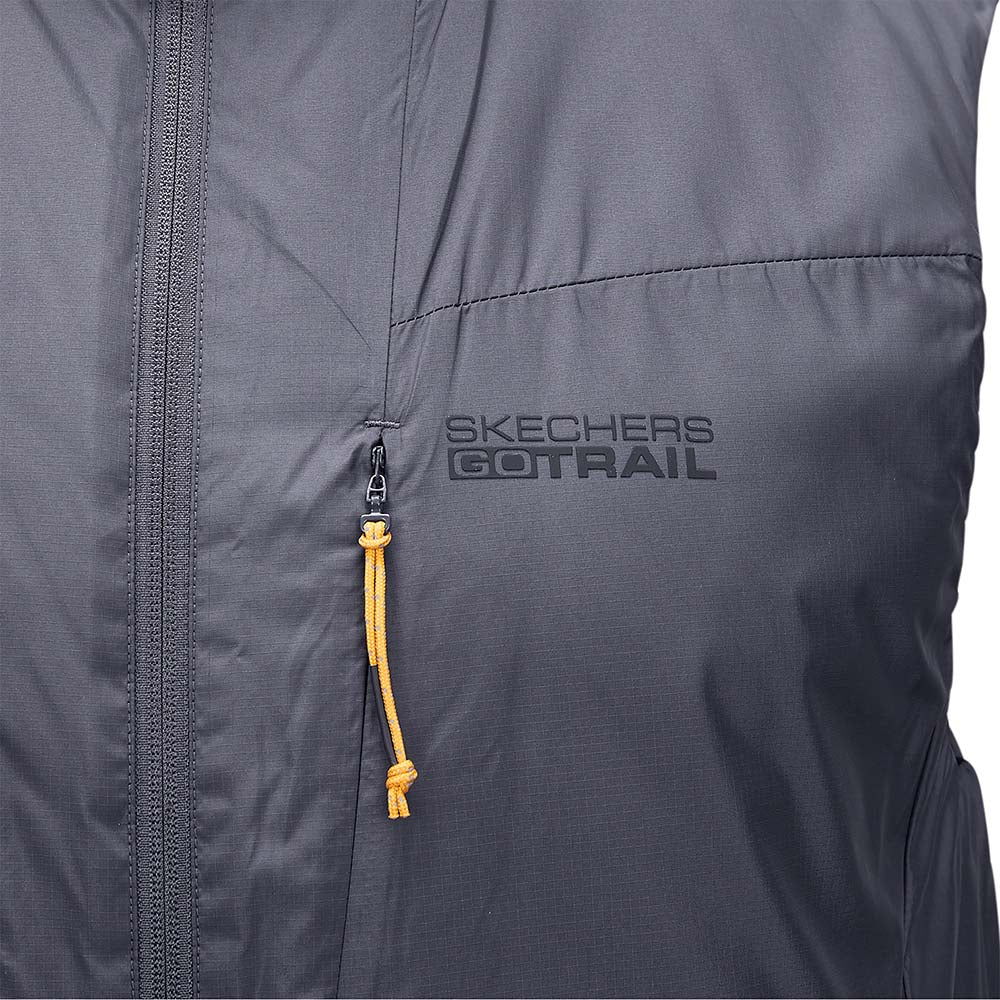 Skechers men's Go Trail Woven Quilted Vest in Periscope for outdoor performance wear
