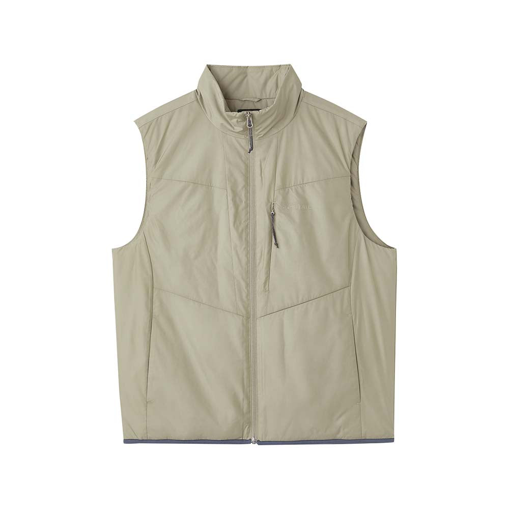 Skechers men's Go Trail Woven Quilted Vest in Laurel Oak Gray for outdoor performance wear