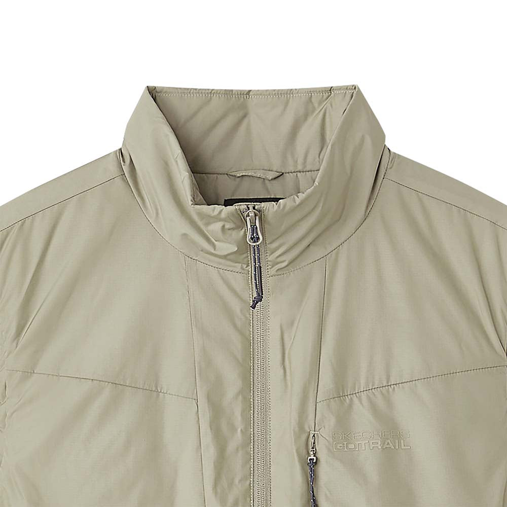 Skechers men's Go Trail Woven Quilted Vest in Laurel Oak Gray for outdoor performance wear