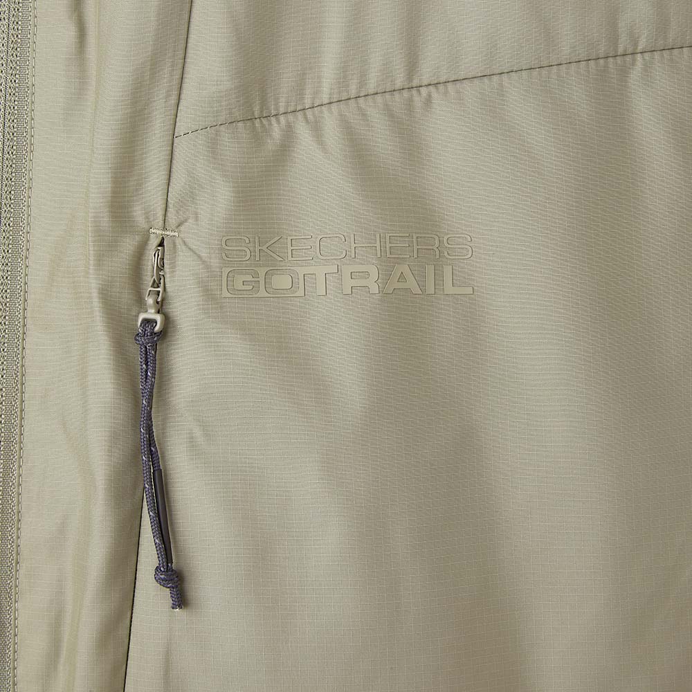 Skechers men's Go Trail Woven Quilted Vest in Laurel Oak Gray for outdoor performance wear