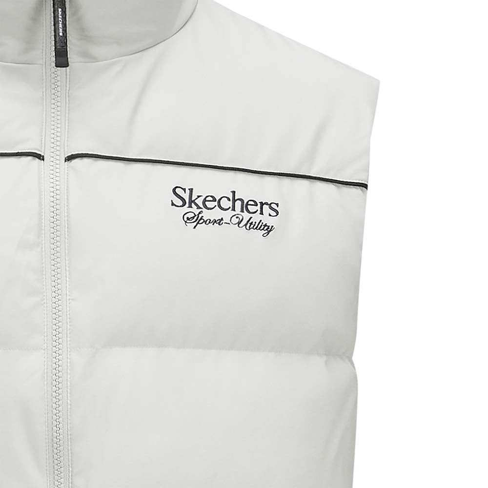 Skechers men's Sport-Utility Woven Down Vest in Gray Violet for lifestyle wear