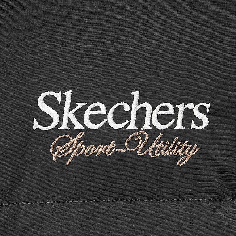 Skechers men's Sport-Utility Woven Down Coat in Black Beauty for lifestyle wear