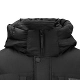 Skechers men's Go Trail Woven Down Jacket in Black Beauty for outdoor performance wear