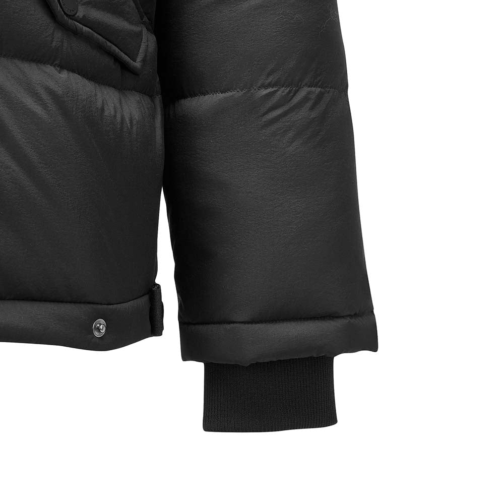 Skechers men's Go Trail Woven Down Jacket in Black Beauty for outdoor performance wear