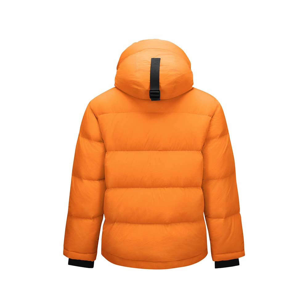 Skechers men's Go Trail Woven Down Jacket in Pepper Orange for outdoor performance wear