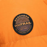 Skechers men's Go Trail Woven Down Jacket in Pepper Orange for outdoor performance wear