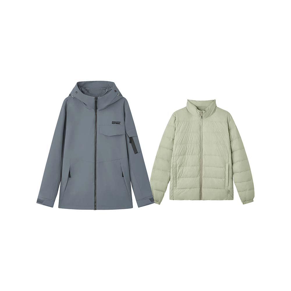 Skechers men's Go Trail 3 in 1 Jacket in Periscope for outdoor performance wear