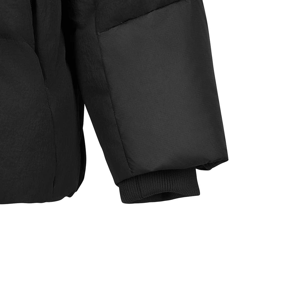 Skechers men's Go Trail Woven Down Jacket in Black Beauty for outdoor performance wear