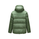 Skechers men's Go Trail Woven Down Jacket in Thyme for outdoor performance wear