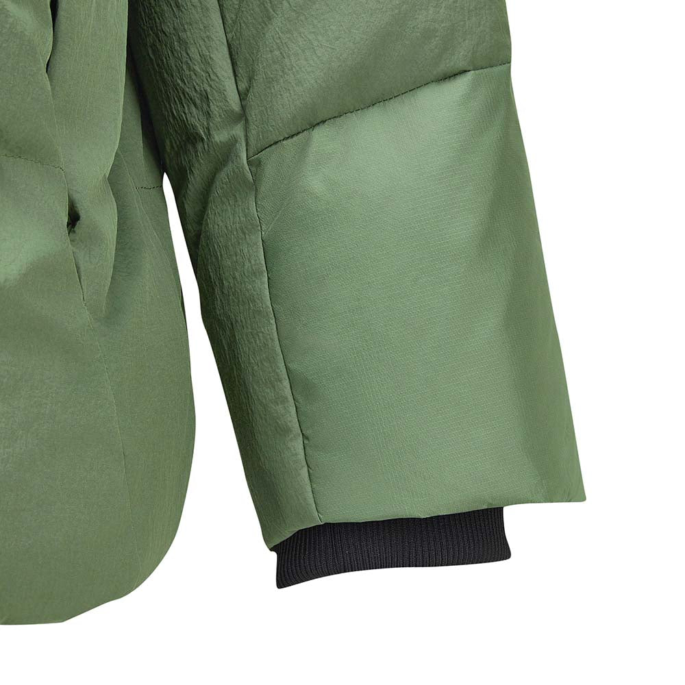 Skechers men's Go Trail Woven Down Jacket in Thyme for outdoor performance wear