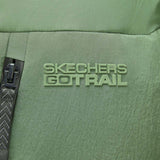 Skechers men's Go Trail Woven Down Jacket in Thyme for outdoor performance wear