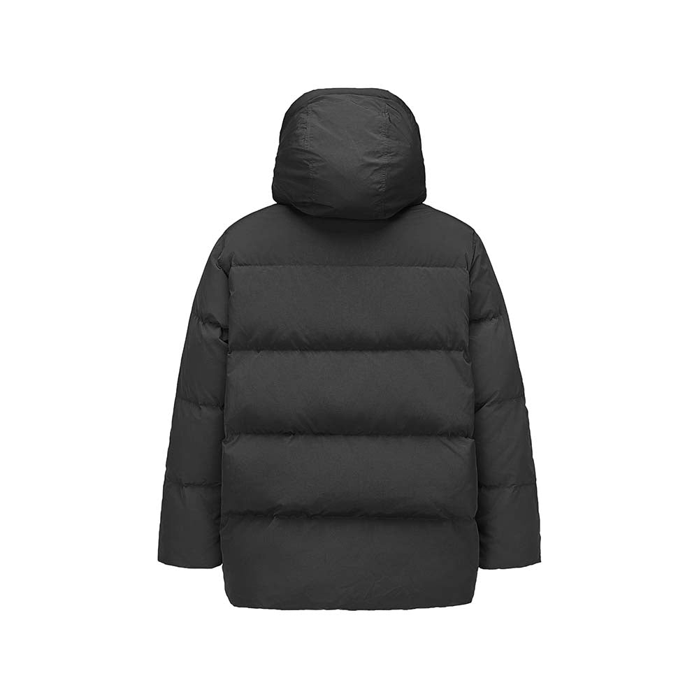 Skechers men's Sport-Utility Woven Down Jacket in Black Beauty for lifestyle wear