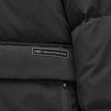 Skechers men's Sport-Utility Woven Down Jacket in Black Beauty for lifestyle wear