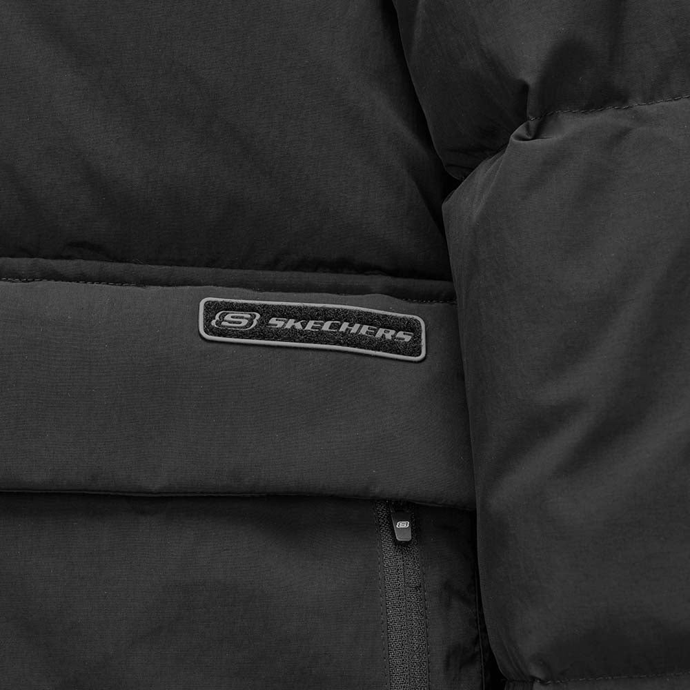 Skechers men's Sport-Utility Woven Down Jacket in Black Beauty for lifestyle wear