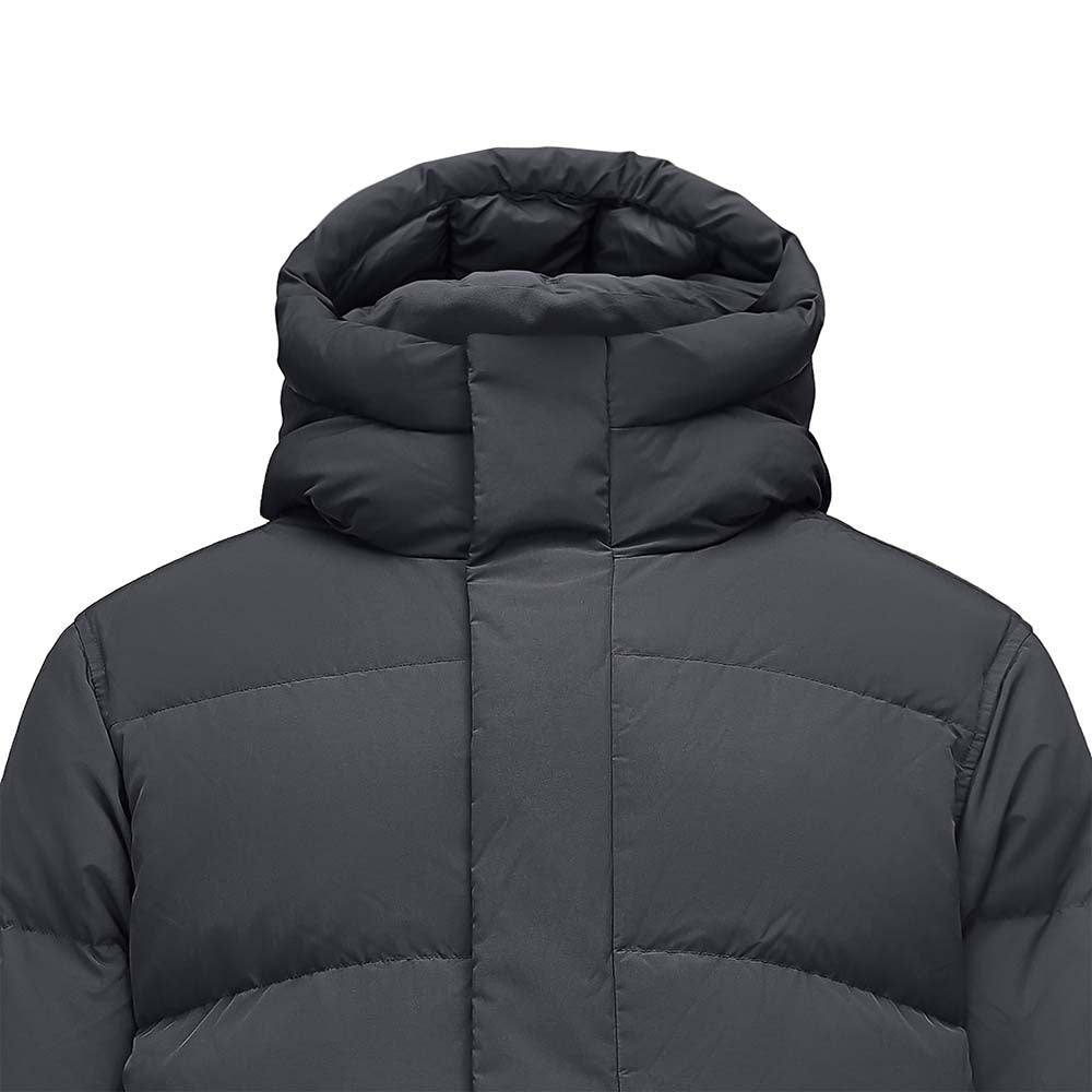 Skechers men's Sport-Utility Woven Down Jacket in Midnight Gray for lifestyle wear