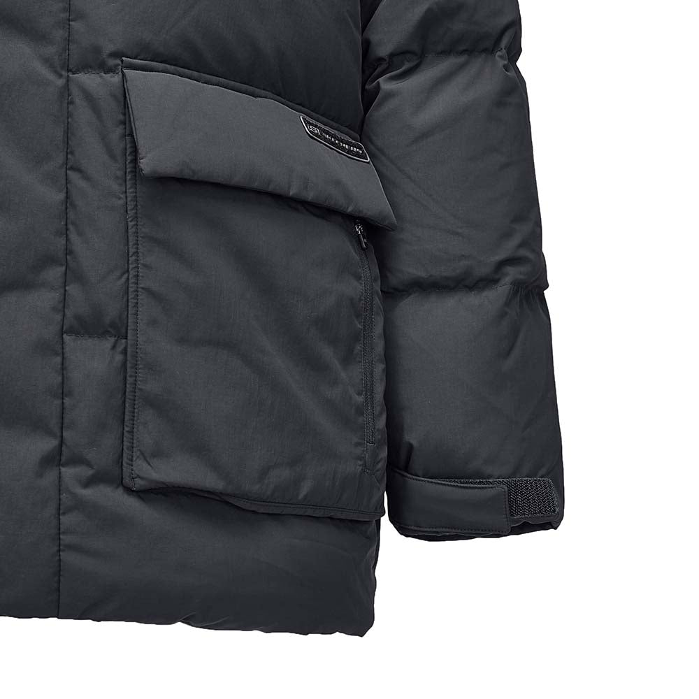 Skechers men's Sport-Utility Woven Down Jacket in Midnight Gray for lifestyle wear