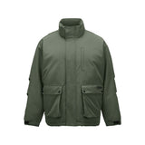Skechers men's Sport-Utility Woven Down Jacket in Thyme for lifestyle wear