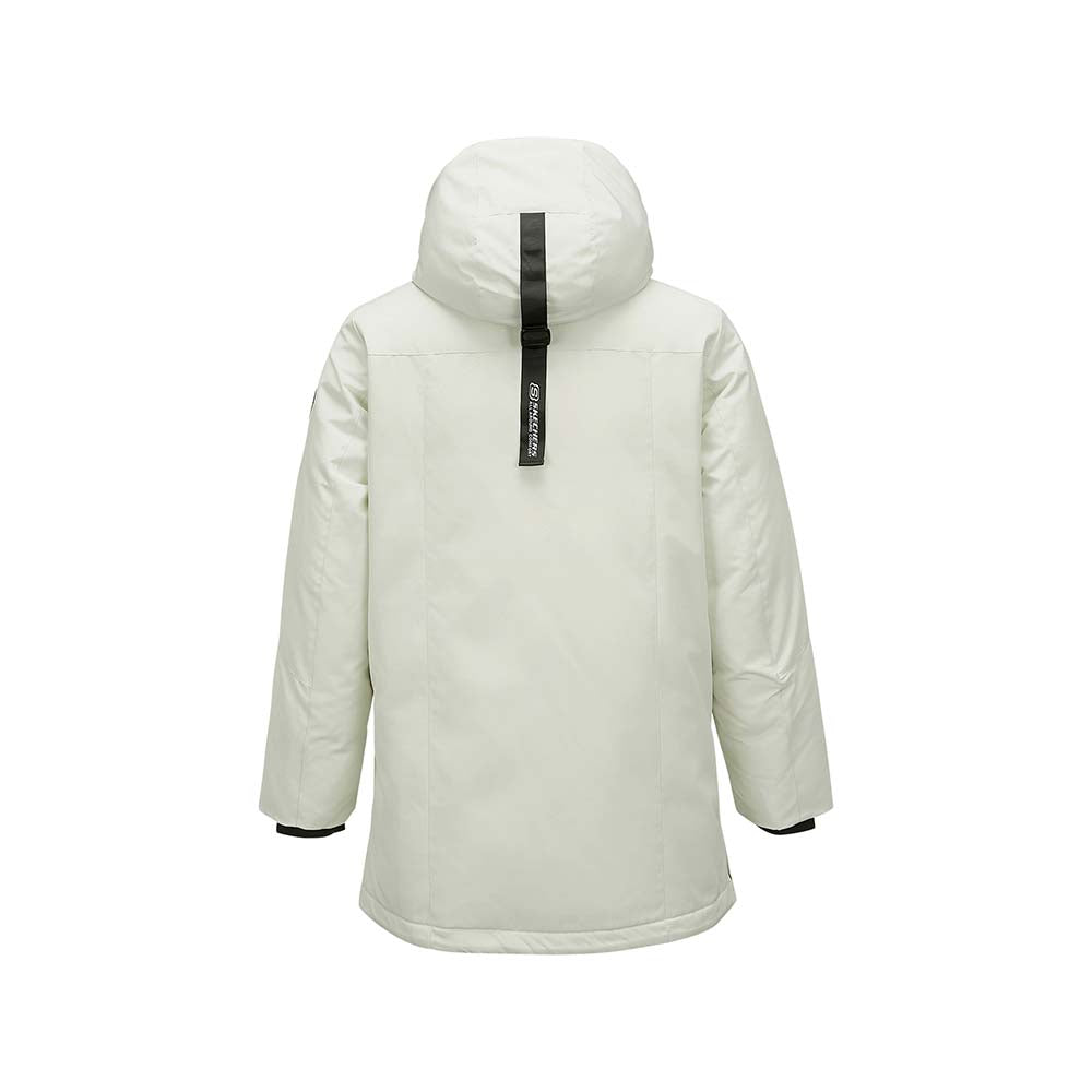 Skechers men's Sport-Utility Woven Down Coat in Silver Birch for lifestyle wear