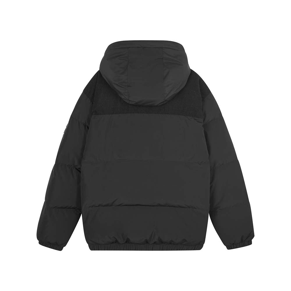 Skechers men's Sport-Utility Woven Down Jacket in Black Beauty for lifestyle wear
