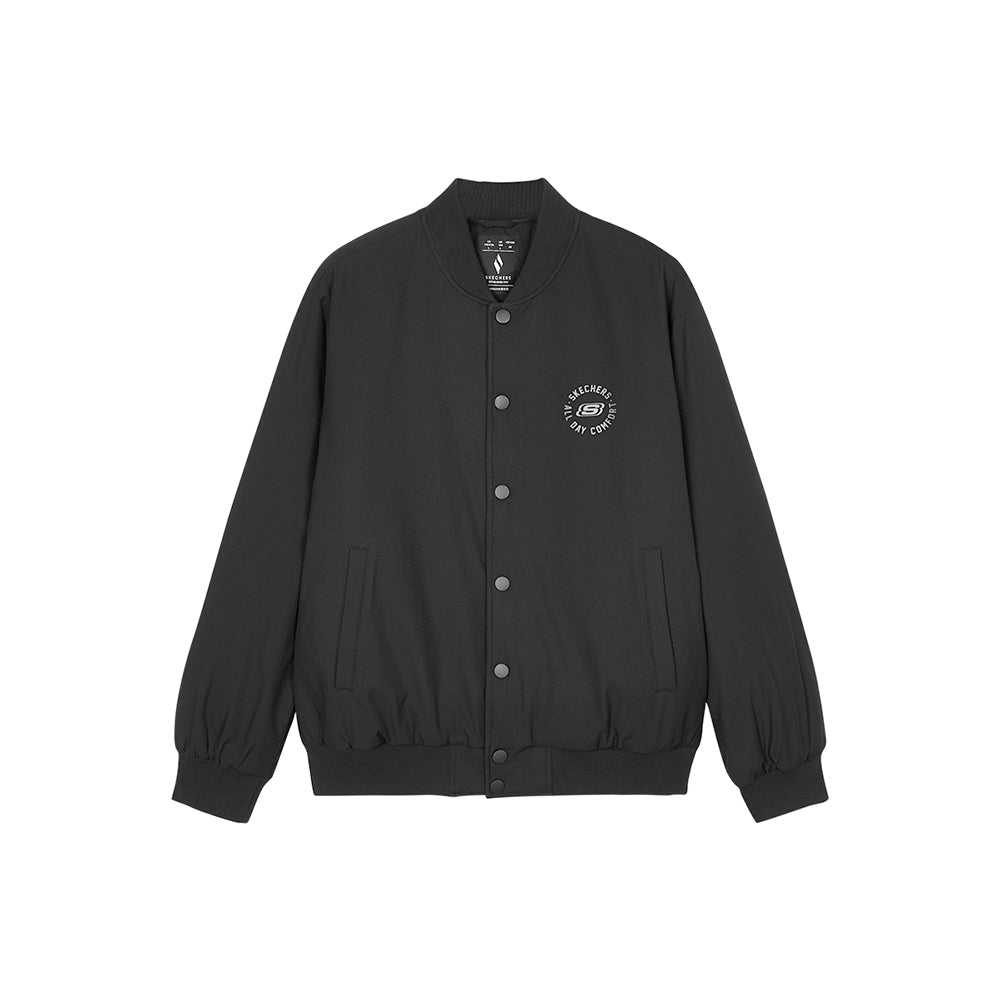 Skechers men's Sport-Utility Woven Quilted Jacket in Black Beauty for lifestyle wear