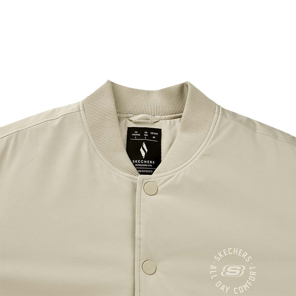 Skechers men's Sport-Utility Woven Quilted Jacket in Peyote for lifestyle wear
