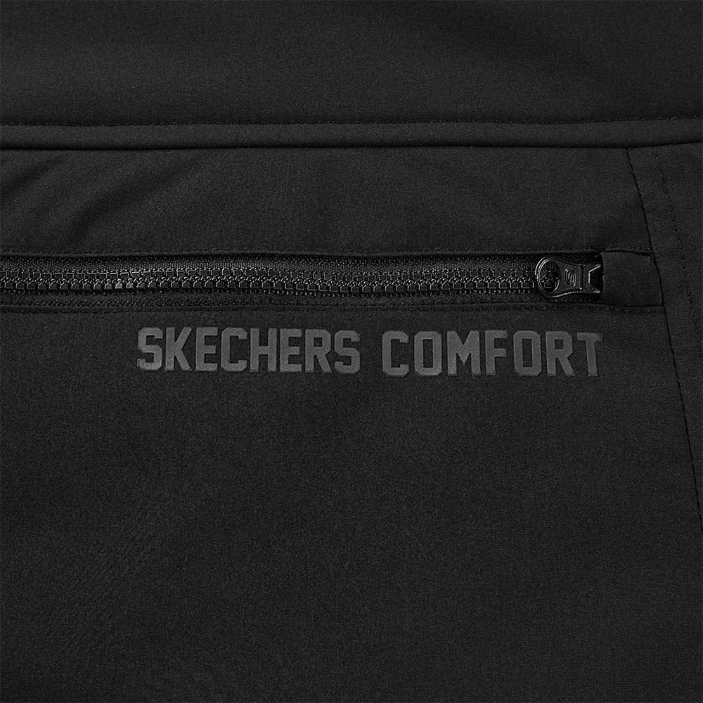 Skechers men's Sport-Utility Woven Down Jacket in Black Beauty for lifestyle wear