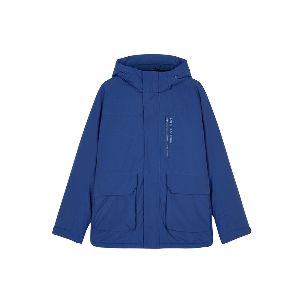 Skechers men's Sport-Utility Woven Down Jacket in Peacoat for lifestyle wear