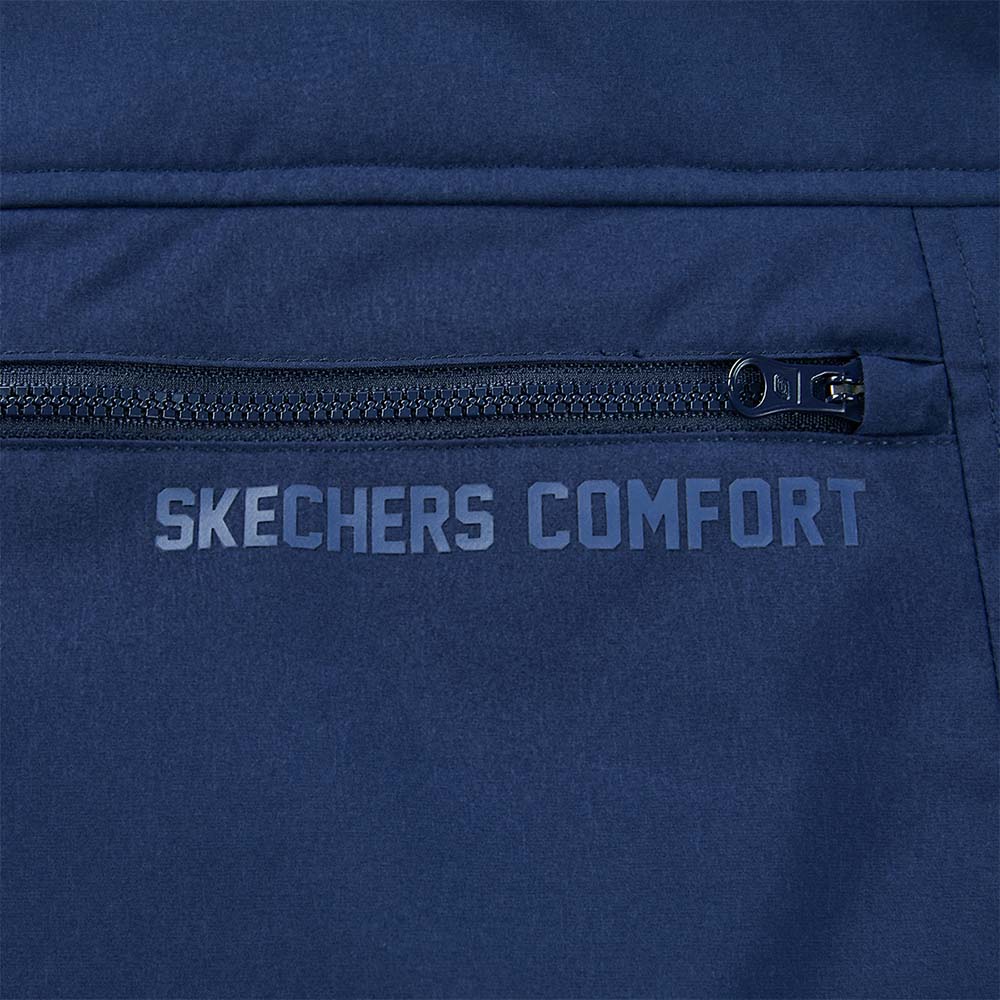 Skechers men's Sport-Utility Woven Down Jacket in Peacoat for lifestyle wear