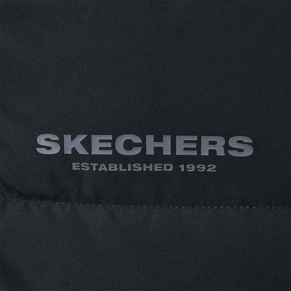 Skechers men's Sport-Utility Woven Down Coat in Black Beauty for lifestyle wear