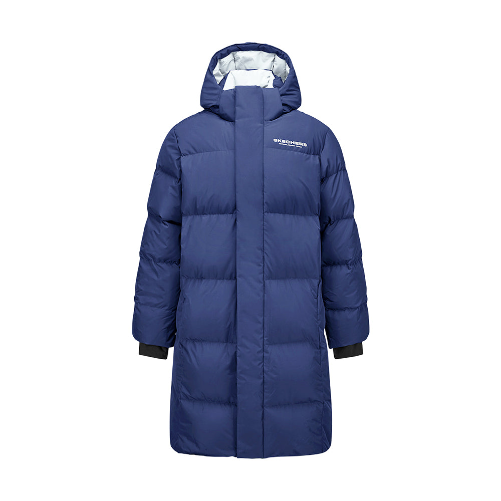 Skechers men's Sport-Utility Woven Down Coat in Peacoat for lifestyle wear