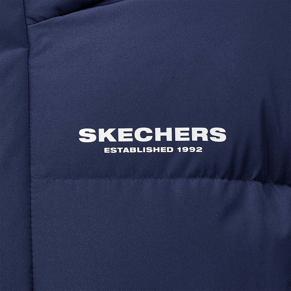 Skechers men's Sport-Utility Woven Down Coat in Peacoat for lifestyle wear