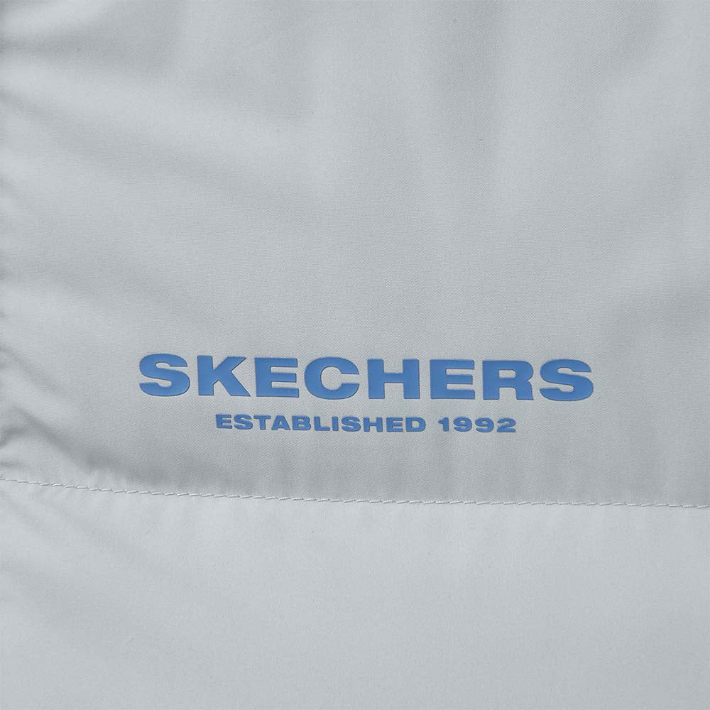 Skechers men's Sport-Utility Woven Down Coat in Harbor Mist for lifestyle wear