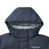 Skechers men's Sport-Utility Woven Down Coat in Odyssey Gray for lifestyle wear