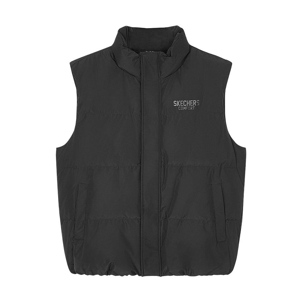 Skechers men's Sport-Utility Woven Down Vest in Black Beauty for lifestyle wear