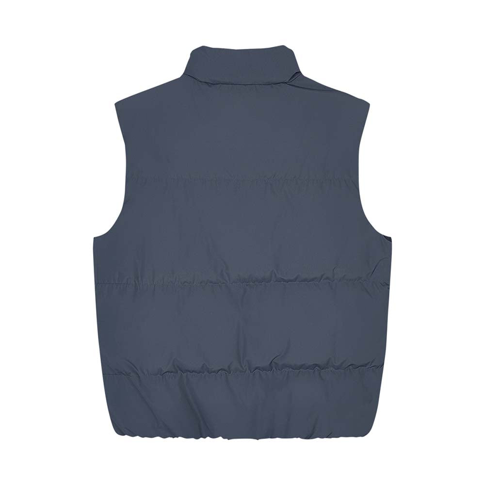 Skechers men's Sport-Utility Woven Down Vest in Odyssey Gray for lifestyle wear