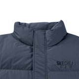 Skechers men's Sport-Utility Woven Down Vest in Odyssey Gray for lifestyle wear