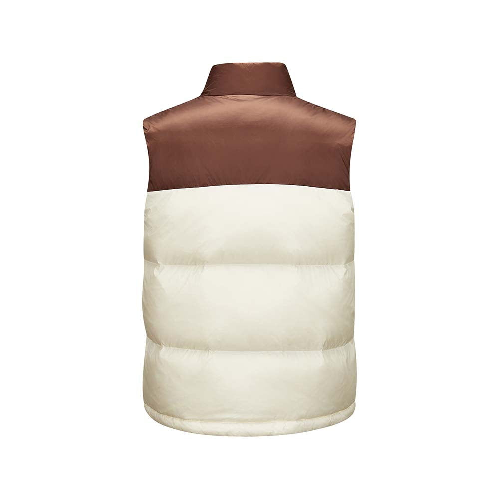 Skechers men's Sport-Utility Woven Down Vest in Vanilla Ice for lifestyle wear